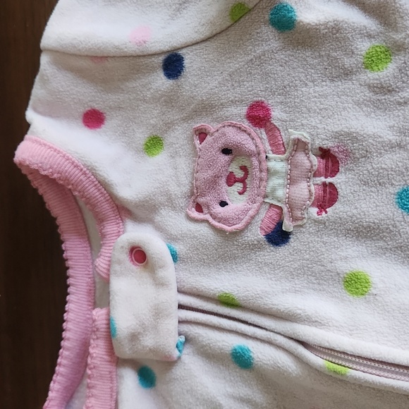 Cater's, Super Comfy, 12 Month, Flame Resistant Sleeper, Light Pink w head band - Picture 3 of 11